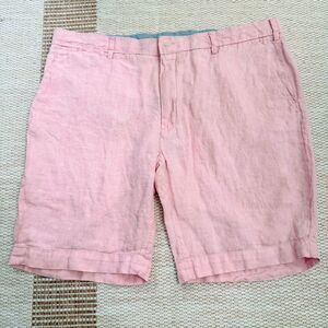 Polo Ralph Lauren Mens Classic Fit Shorts 100% Linen Pink Size 38 Pastel